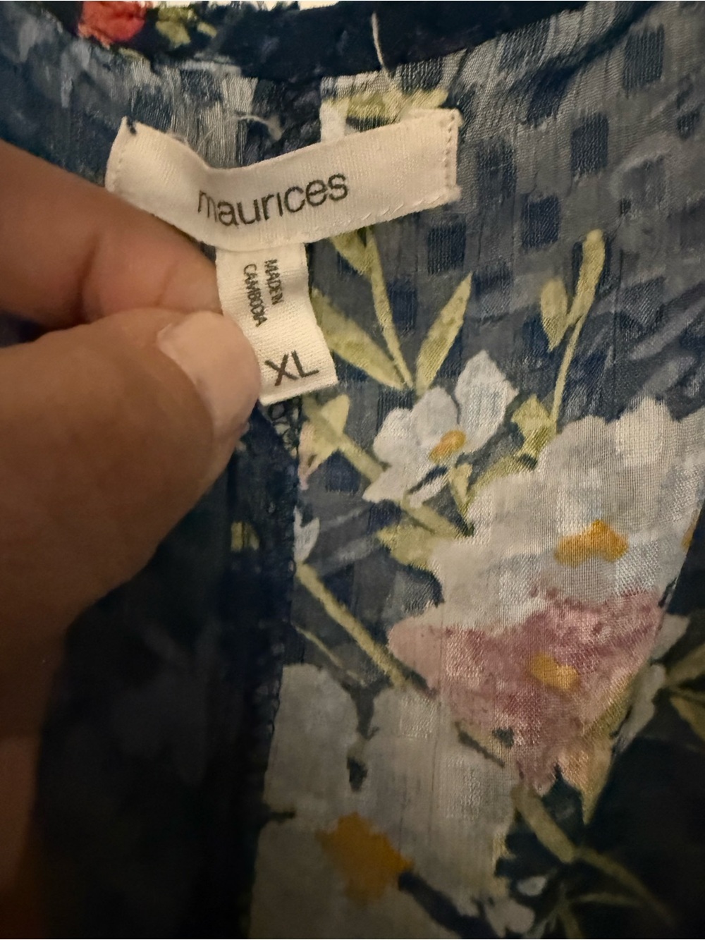 Maurices Navy Floral Lightweight Kimono - Picture 2 of 3